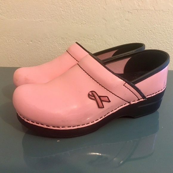 dansko pink ribbon clog
